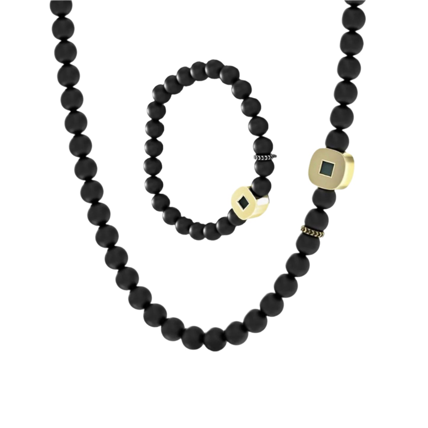 Black Agate Eagle Bracelet & Necklace Set
