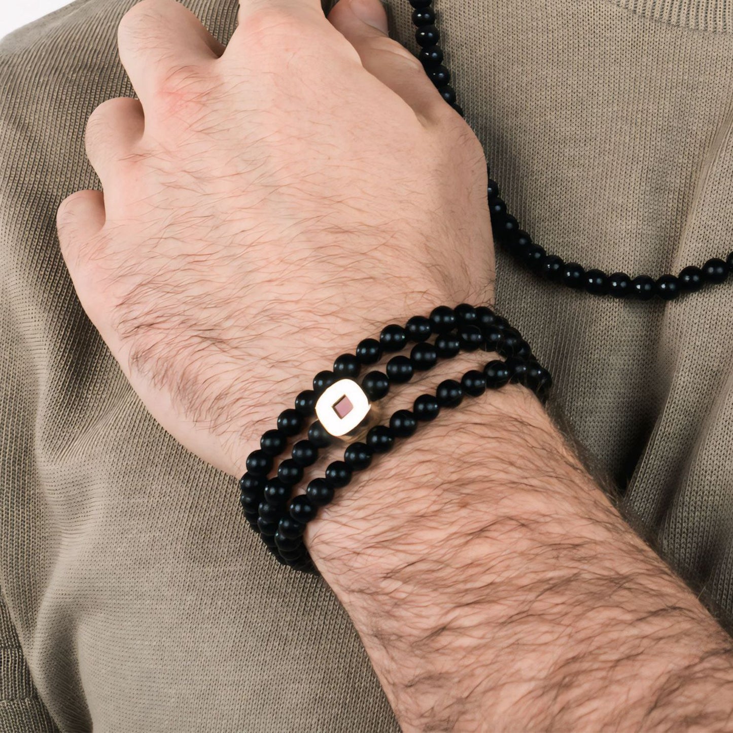 Black Agate Eagle Bracelet & Necklace Set