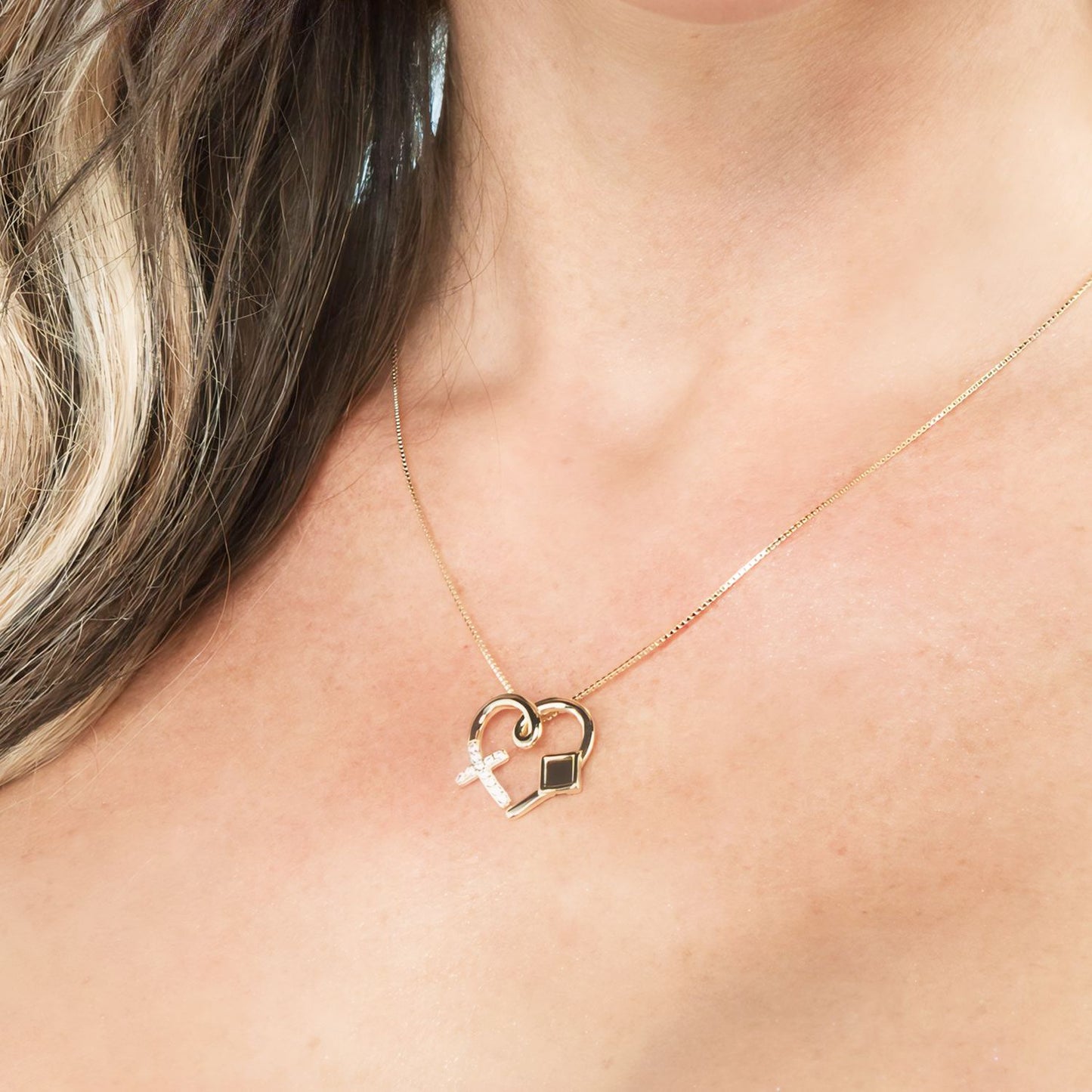 Heart Cross Necklace