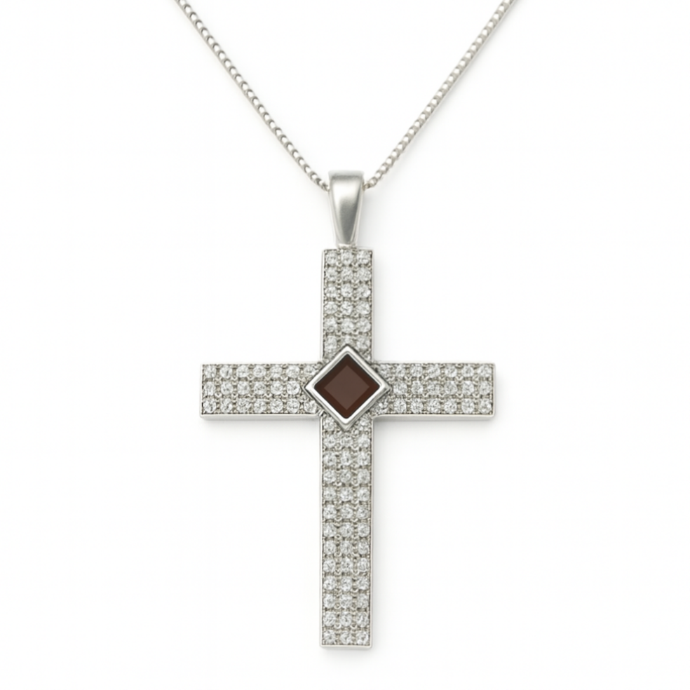 Gemstone Cross Necklace