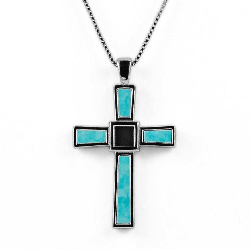 Holy World Larimar Cross Necklace