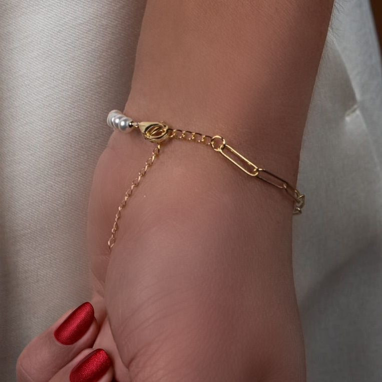 Half Link Pearl Bracelet