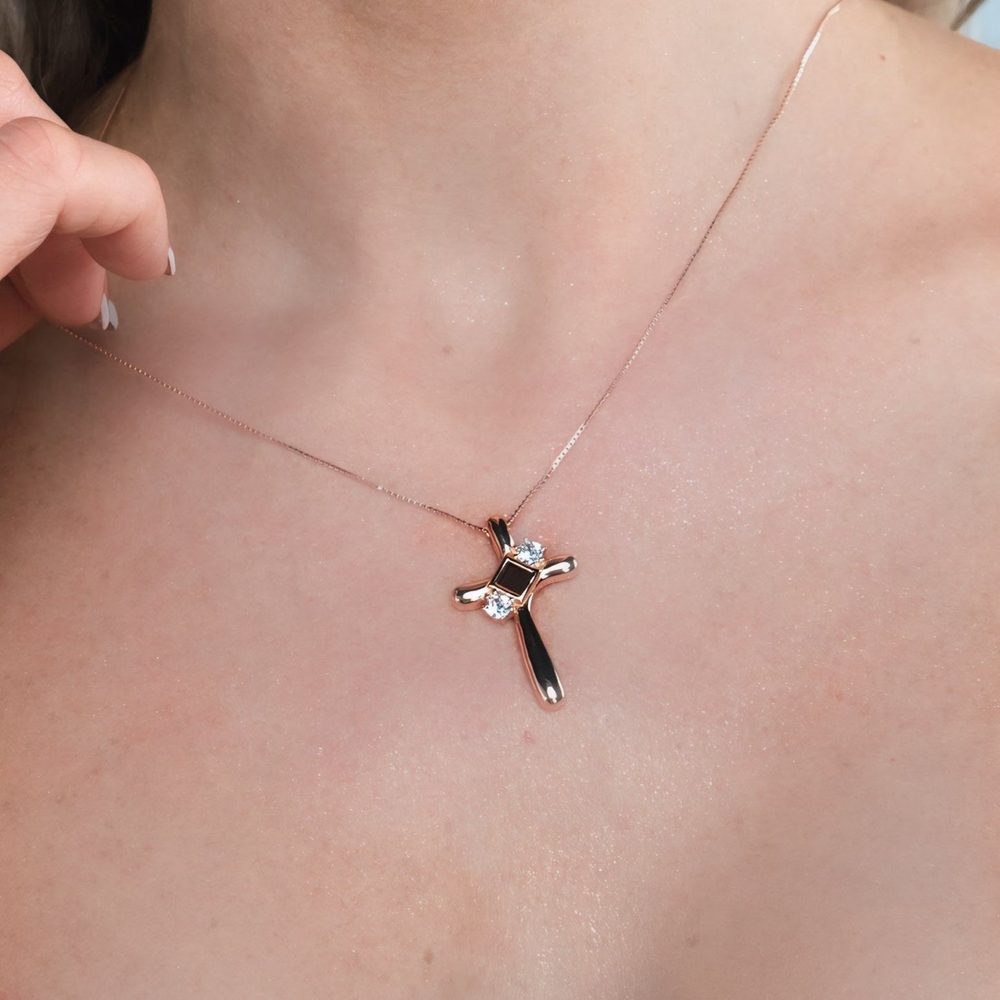 Gleaming Devotion Cross Necklace