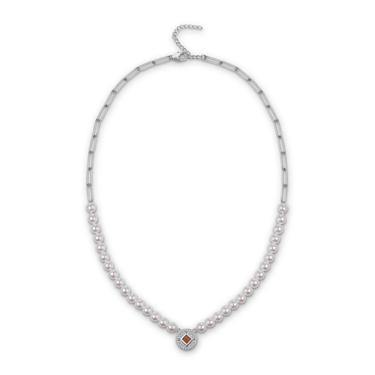 Half Link Pearl necklace