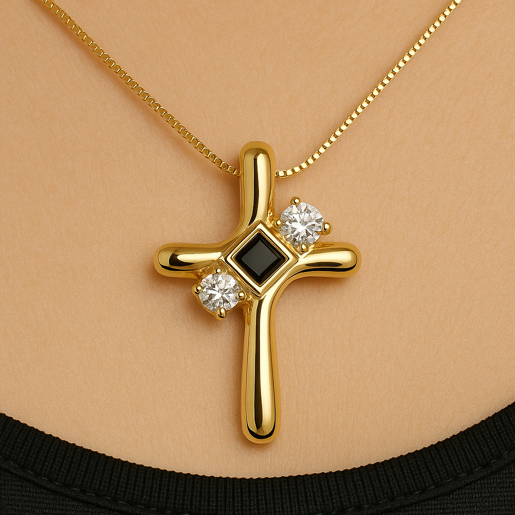 Gleaming Devotion Cross Necklace