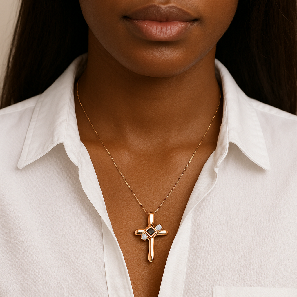 Gleaming Devotion Cross Necklace
