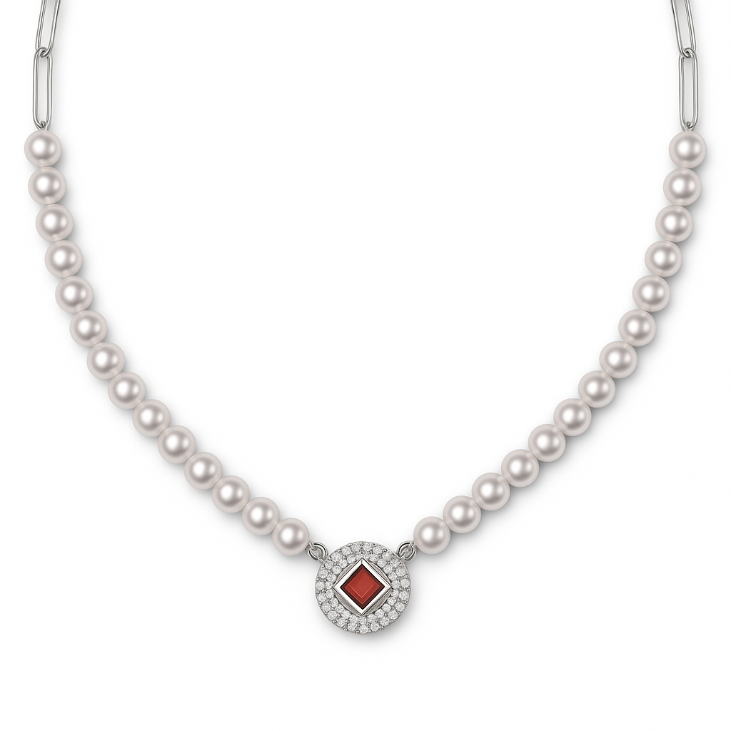 Half Link Pearl necklace