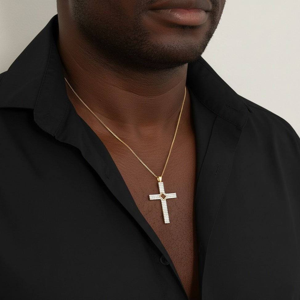 Gemstone Cross Necklace