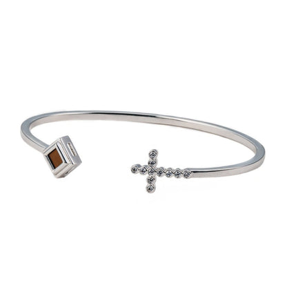 Spirit Cross Gold Bangle with Diamond 0.2 carat (Color: G, Clarity: VS)