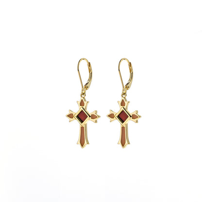 Celestial Cross Larimar Earrings