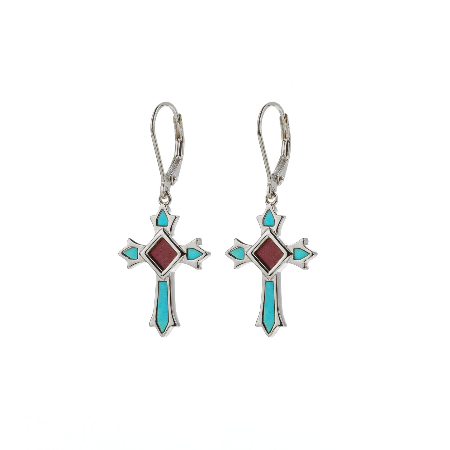 Celestial Cross Larimar Earrings