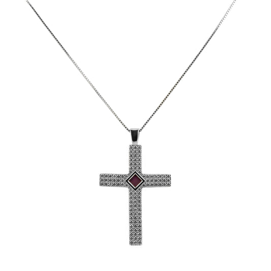 Gemstone Cross  Gold with Diamond 1.1 carat (Color: G, Clarity: VS)