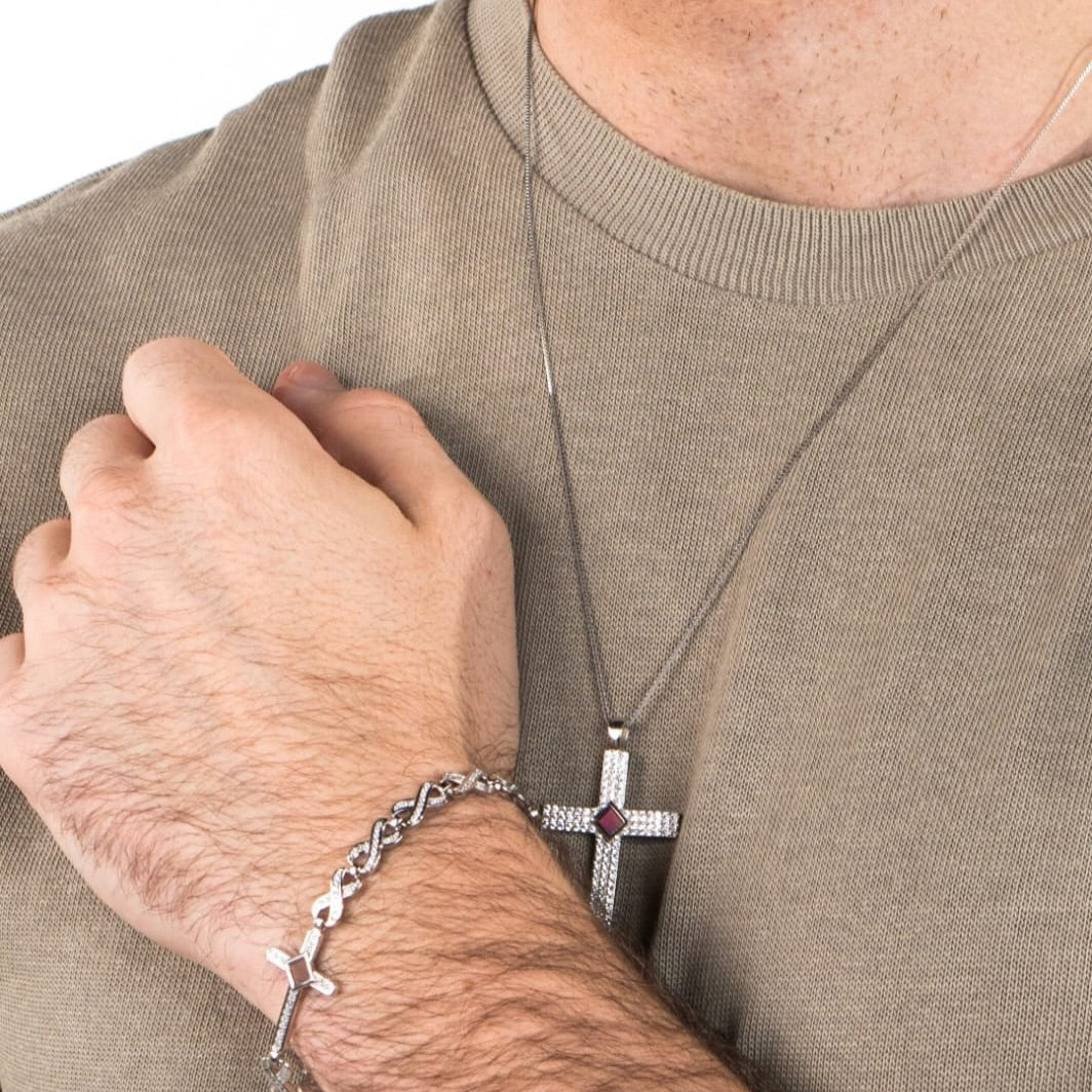Gemstone Cross Necklace