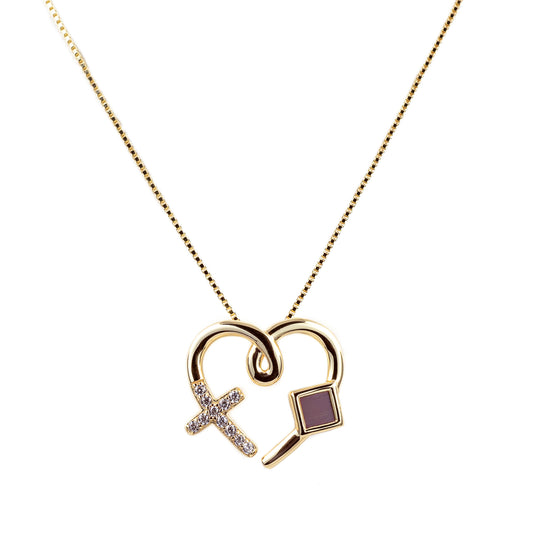 Heart Cross Necklace