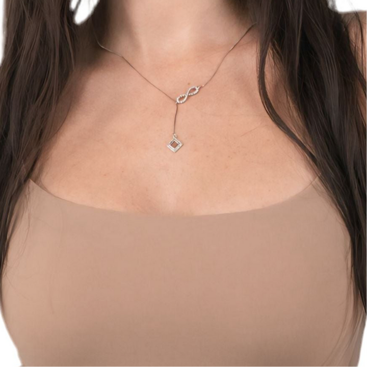 Infinity Gold Necklace with Natural Diamond 0.5 carat (Color: G, Clarity: VS)