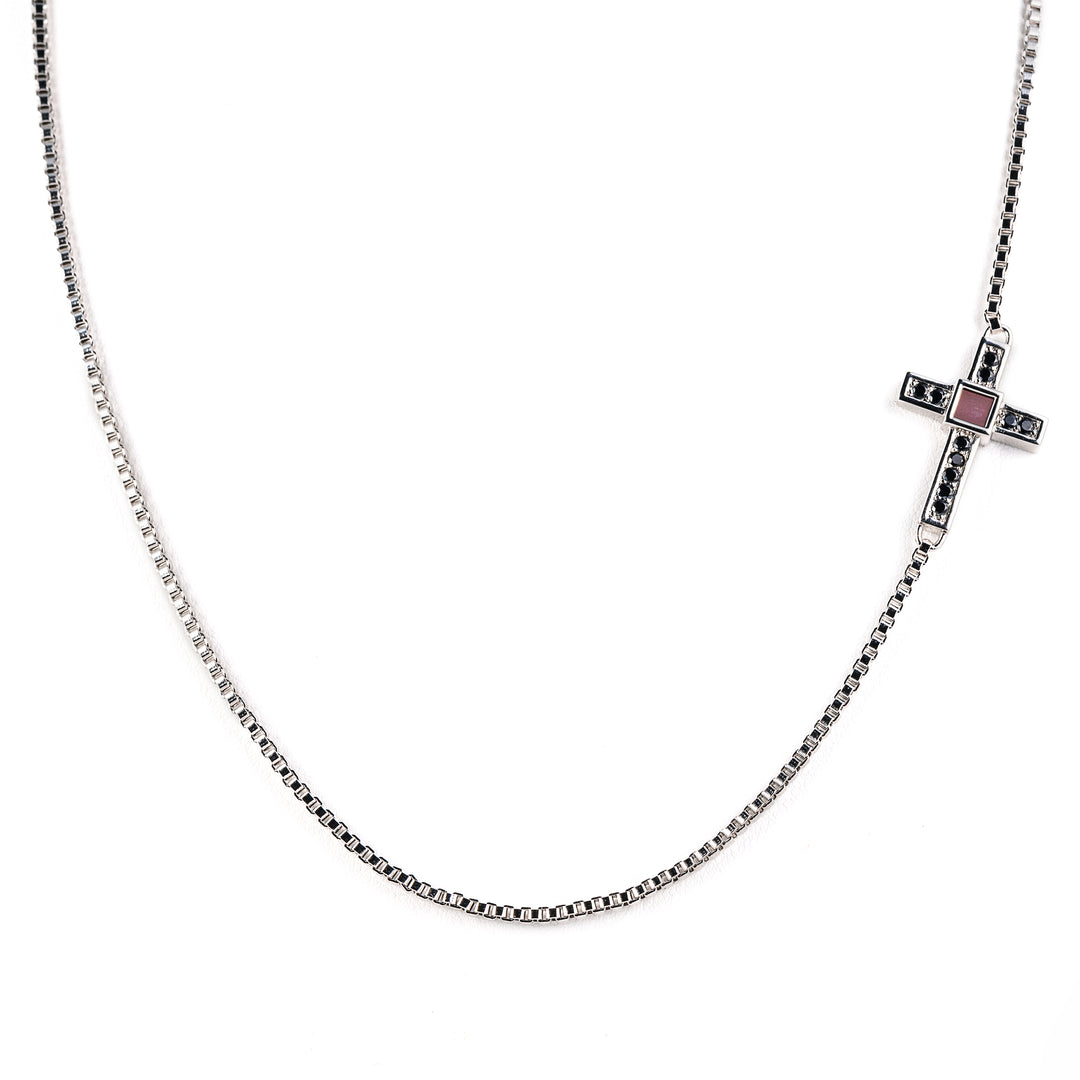 Black cross Necklace - Sterling Silver