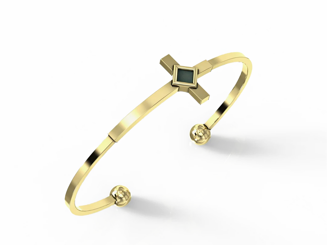 Nano Bangle - 18K Gold / Sterling Silver