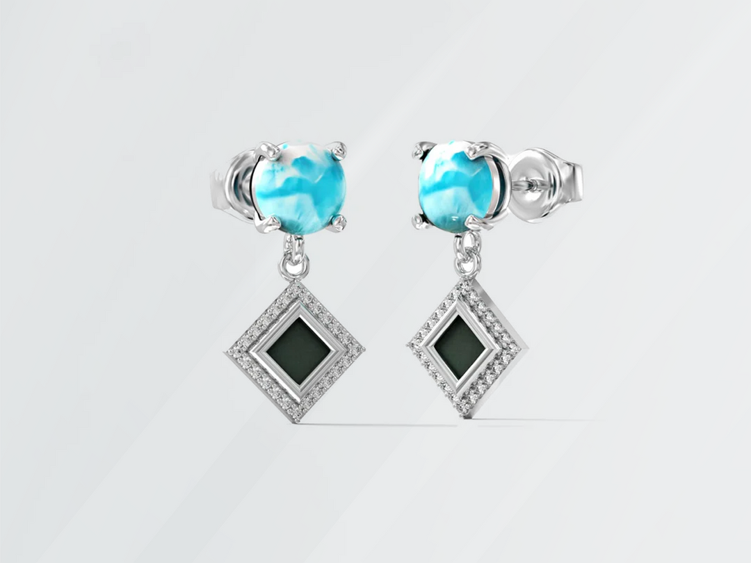 Larimar Pearl Earrings