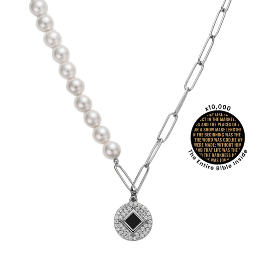 Graceful Harmony Half Link Pearl Necklace