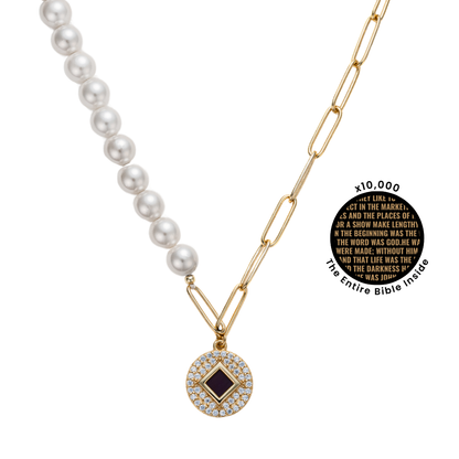 Graceful Harmony Half Link Pearl Necklace