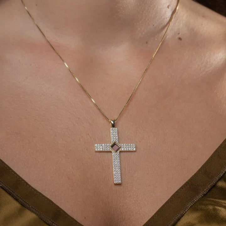 Gemstone Cross Necklace - Jewelry with the Bible