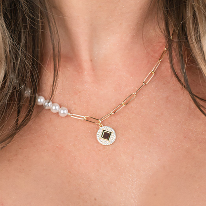 Graceful Harmony Half Link Pearl Bracelet & Necklace Set