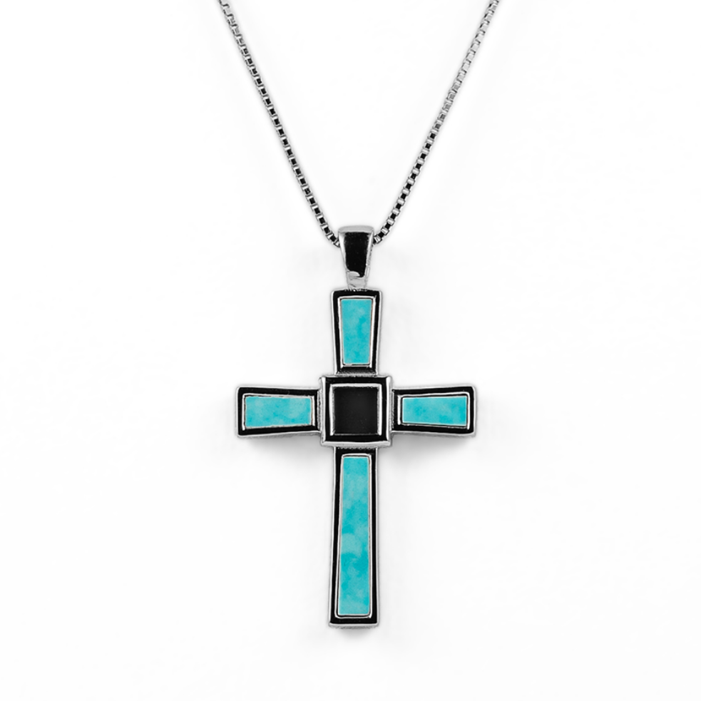 Holy World Larimar Cross Necklace