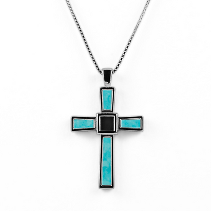Holy World Larimar Cross Necklace