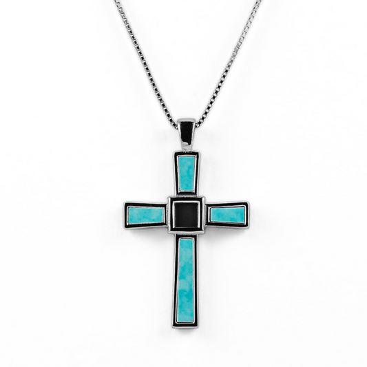 Holy World Larimar Cross Necklace