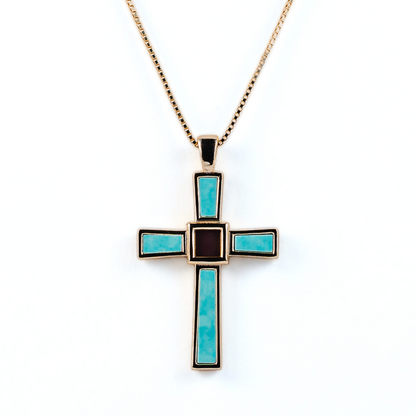 Holy World Larimar Cross Necklace