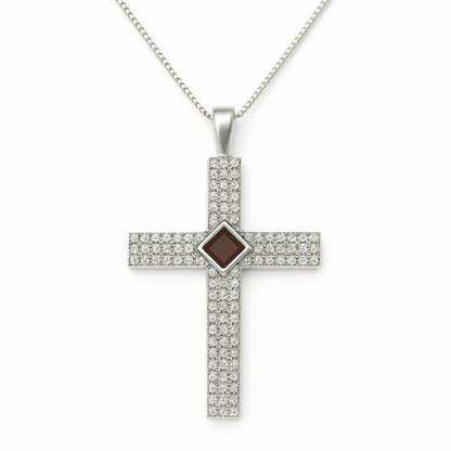 Gemstone Cross  Gold with Diamond 1.1 carat (Color: G, Clarity: VS)