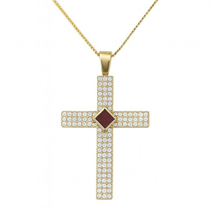Gemstone Cross Necklace