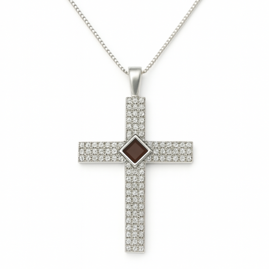 Gemstone Cross Necklace