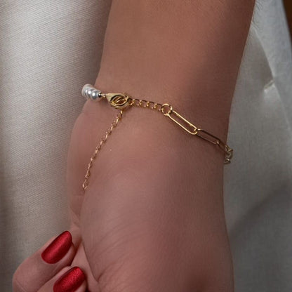 Half Link Pearl Bracelet