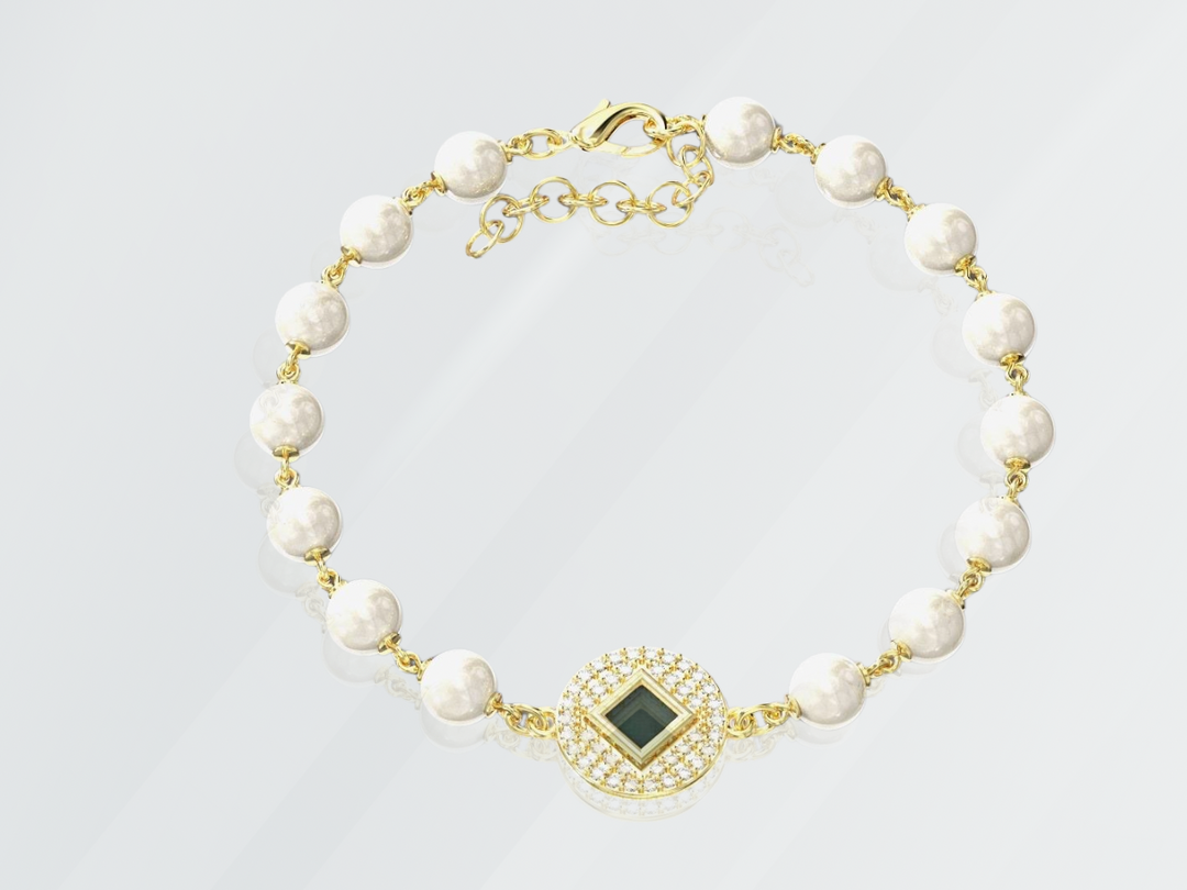 Golden Halo Pearl Bracelet