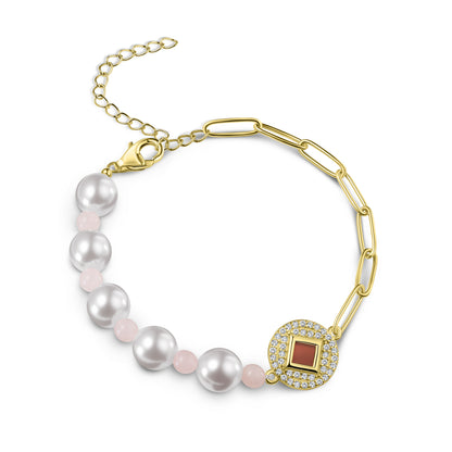 Graceful Harmony half Link Pearl Bracelet
