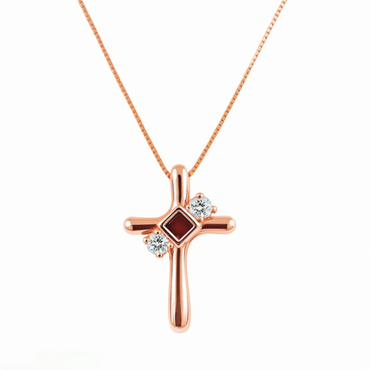 Gleaming Devotion Cross Necklace