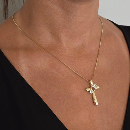 Gleaming Devotion Cross Necklace