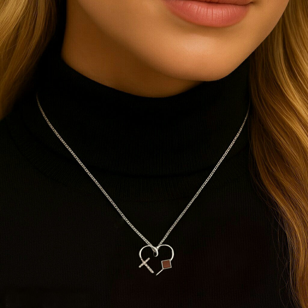 Heart Cross Necklace