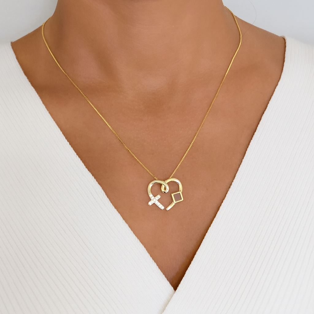 Heart Cross Necklace
