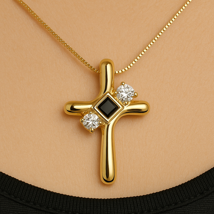 Gleaming Devotion Cross Necklace