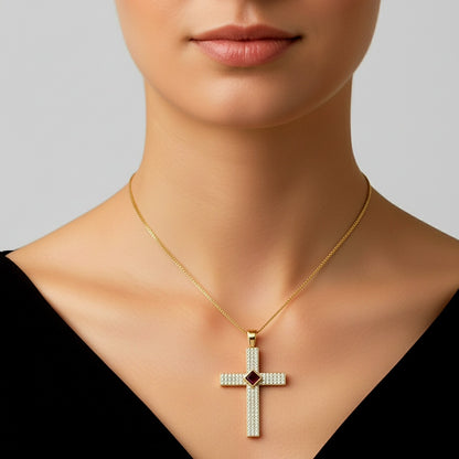 Gemstone Cross Necklace