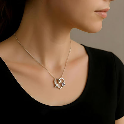 Heart Cross Necklace