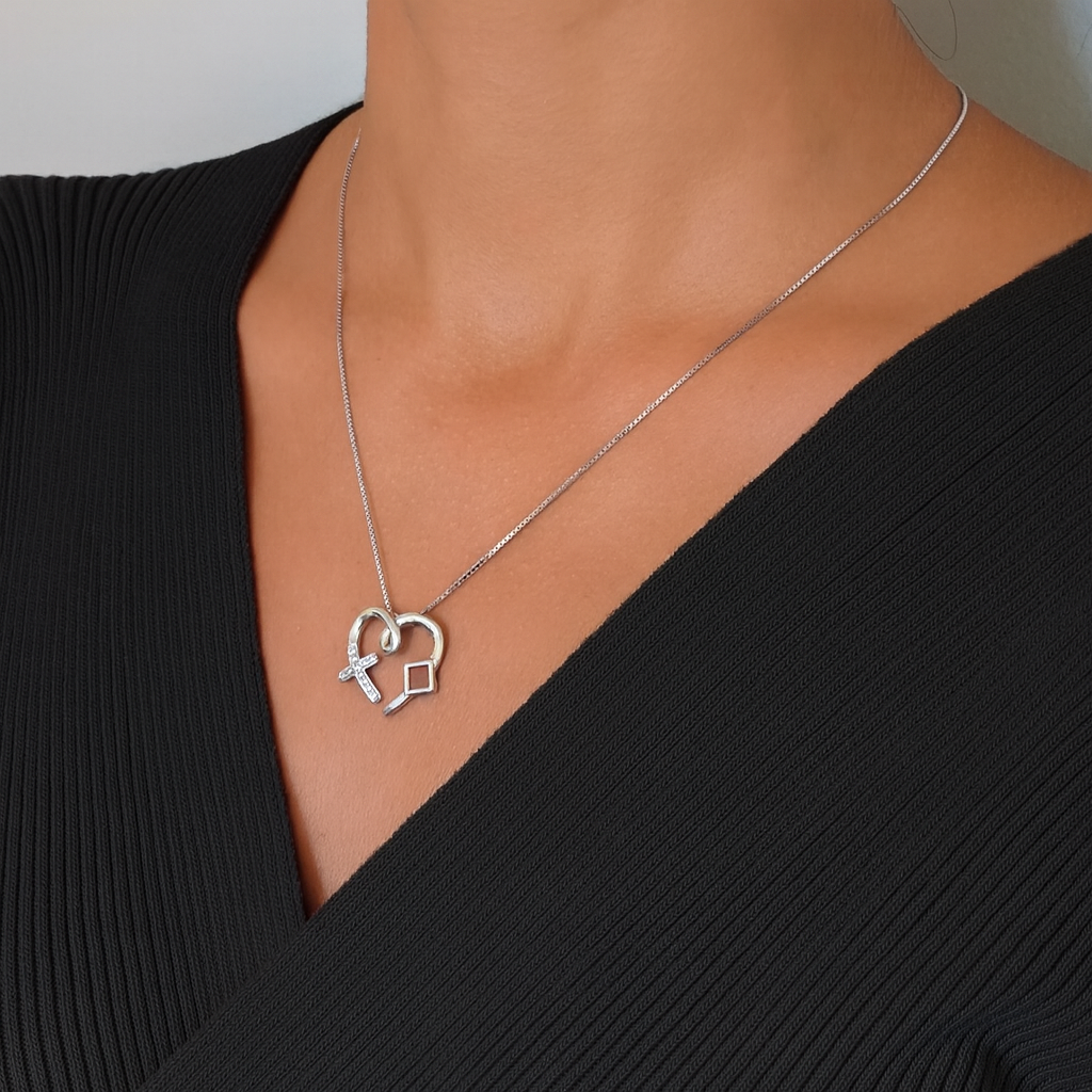 Heart Cross Necklace