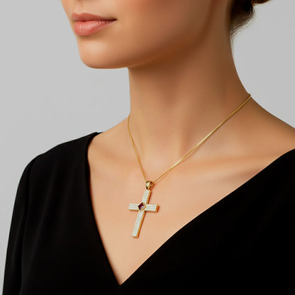 Gemstone Cross Necklace