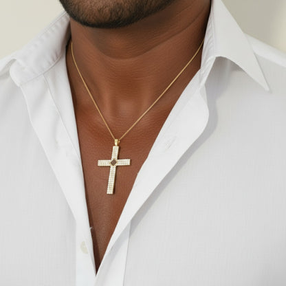 Gemstone Cross  Gold with Diamond 1.1 carat (Color: G, Clarity: VS)