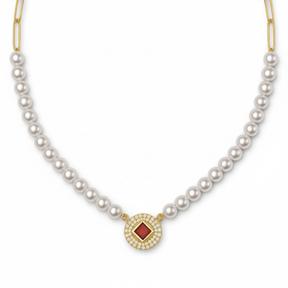 Half Link Pearl necklace