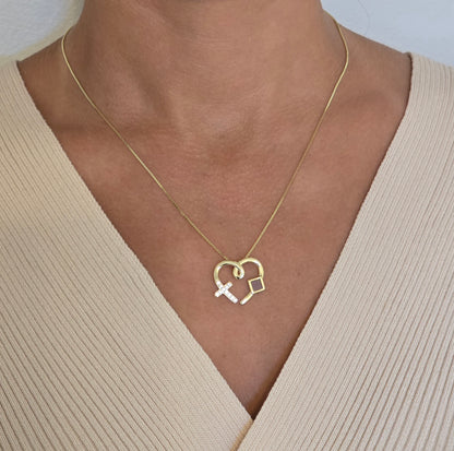 Heart Cross Necklace