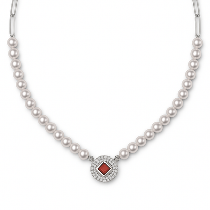 Half Link Pearl necklace