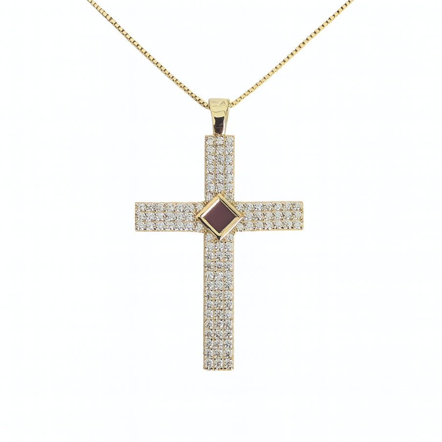 Gemstone Cross Necklace